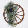 Country Christmas wooden wagon wheel