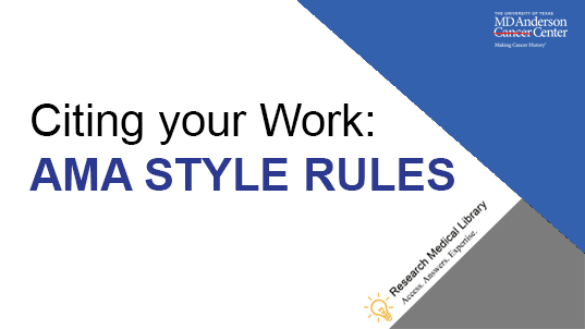 Citing your work: AMA style rules